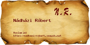 Nádházi Róbert névjegykártya